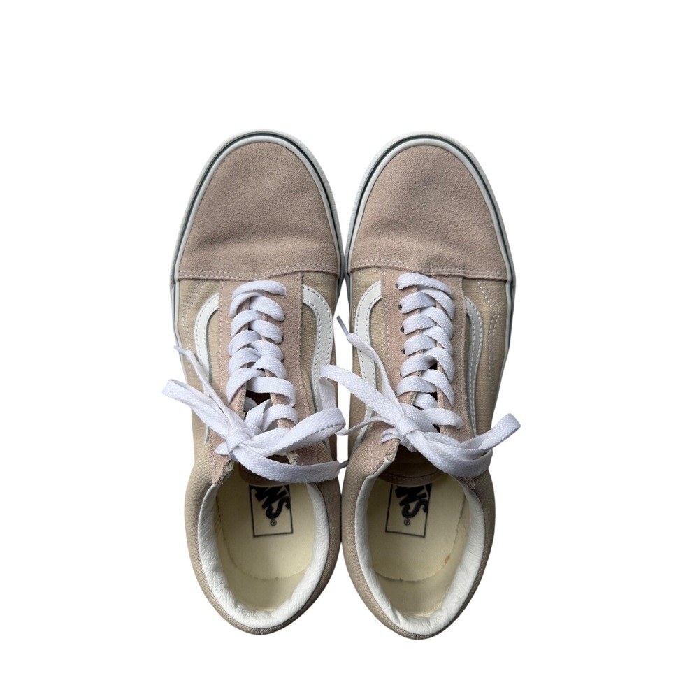 Vans Old Skool Tan Beige Suede Canvas Low Top‎ Sneakers Womens 10 Mens 8.5